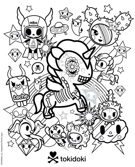 tokidoki unicorno coloring pages printable coloring pages