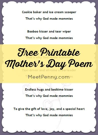printable mothers day poem  kids