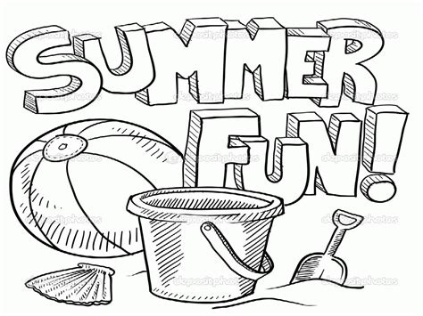 preschool summer coloring pages