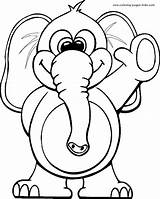 Coloring Pages Animal Elephant Printable Color Sheets Kids Waving Hello Found Elephants sketch template