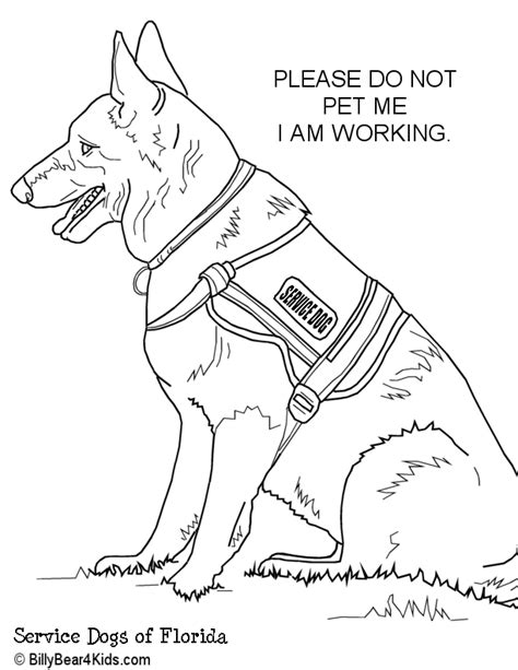 service dog coloring pages  getcoloringscom  printable