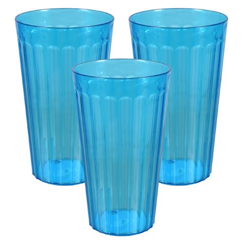 Plastic Drinking Glasses Tumblers Blue 18 Oz Perfect For Ts