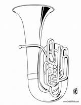 Tuba Instruments Instrumente Musicals Ausmalen Tenorhorn Trombeta Hellokids Musicais Malvorlage Musique Egli sketch template