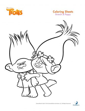 trolls  coloring page coloring home