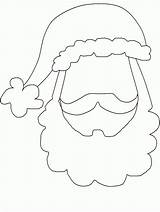 Santa Beard Coloring Claus Face Cut Template Popular sketch template