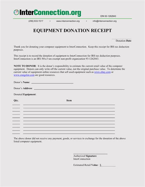 donation receipt templates   profit