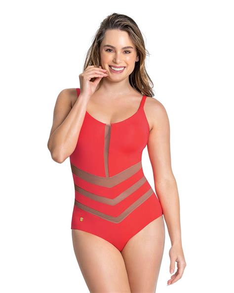 One Piece Swimsuit With Contrast Tulle Details In 2022 One Piece