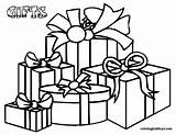 Coloring Christmas Pages Card Library Clipart Presents sketch template