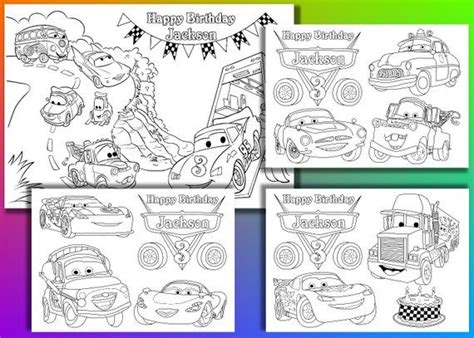 cars coloring pages cars birthday party favor  file birthday