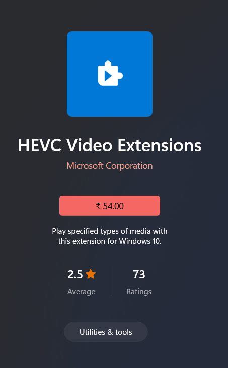 hevc extension  microsoft