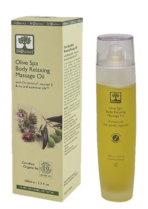 bioselect olive spa body relaxing massage oil  olive tree