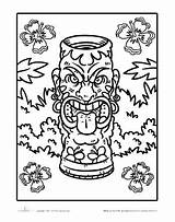 Coloring Pages Tiki Luau Party Mask Hawaiian Islander Worksheet Statues Printable Worksheets Education Getcolorings Color Pacific Hawaii Adult Aloha Getdrawings sketch template