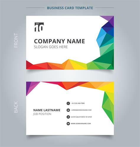 business  card template design abstract colorful  polygon style