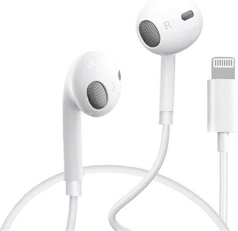 iphone earpods geschikt voor apple oortjes met draad microfoon lightning headset bolcom