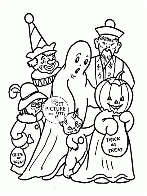 kids trick  treating coloring pages references