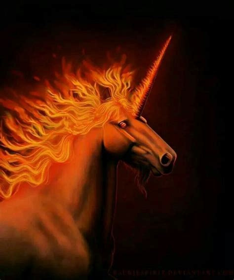 unicorn fire elemental fantasy magic rise   flames