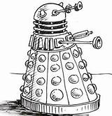 Dalek Who Doctor Draw sketch template