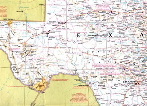 west texas map  cities wells printable map