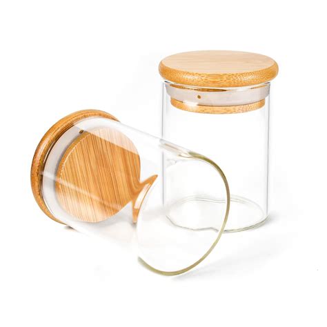 4oz Wood Lid Suction Glass Jars 7 Grams 120 Count