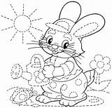 Tracing Kids Coloring Worksheets Pages Printables Bunny Preschool Easter sketch template