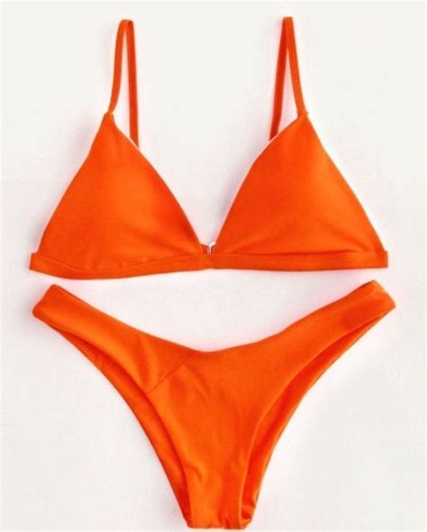 neon orange bikini set bikinis swimsuits high leg bikini