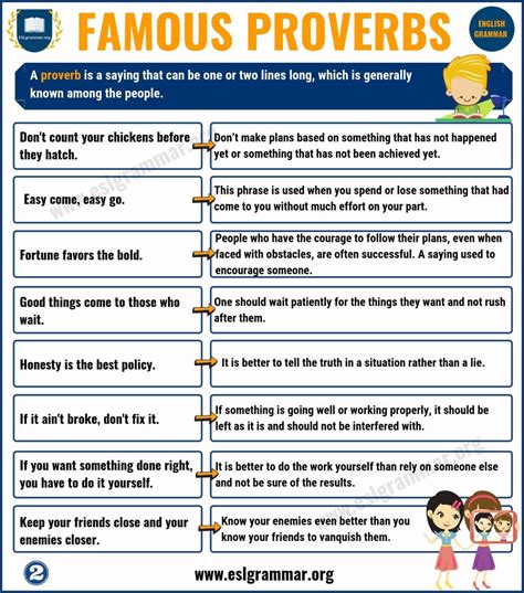 proverbs list   famous proverbs   meaning esl grammar