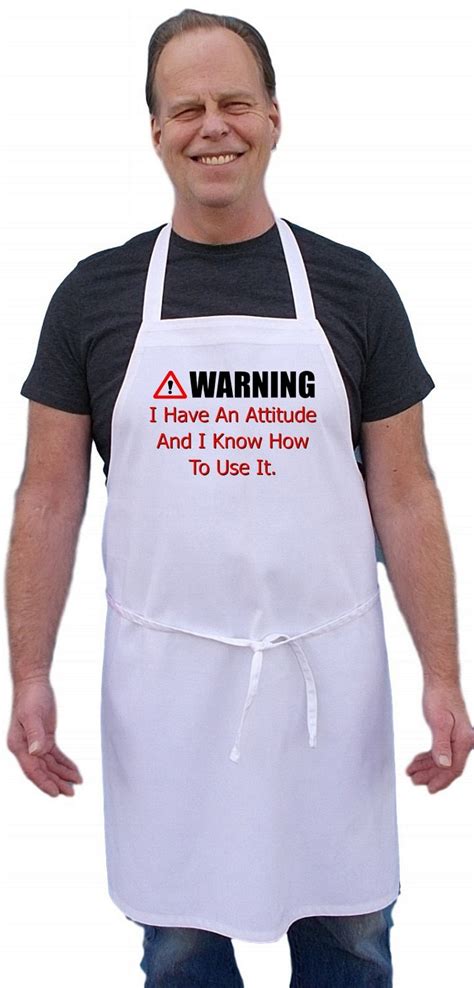 funny chef apron i have an attitude cooking aprons with