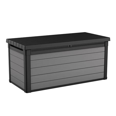 keter premier  gallon deck box resin outdoor storage box black