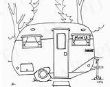 Coloring Pages Camper Rv Airstream Travel Trailer Trailers Campers Printable Drawing Vintage Color Embroidery Line Board Adult Getdrawings Instant Patterns sketch template