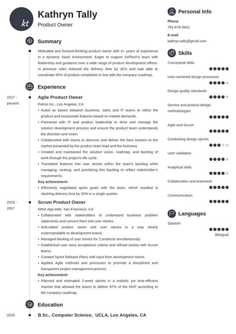 product owner resume  template primo resume examples job