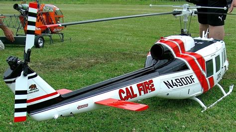 bell uh  giant rc scale model turbine helicopter flight demonstration youtube