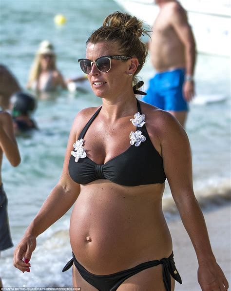 coleen rooney sports another swimwear look in bikini with floral detail daily mail online
