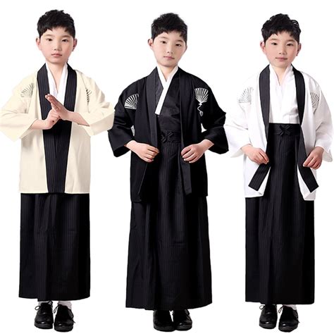 boys cosplay costume japanese kids kimono yukata traditional samurai