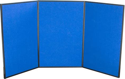 displaysgo tri fold  panel display board    inches  blue