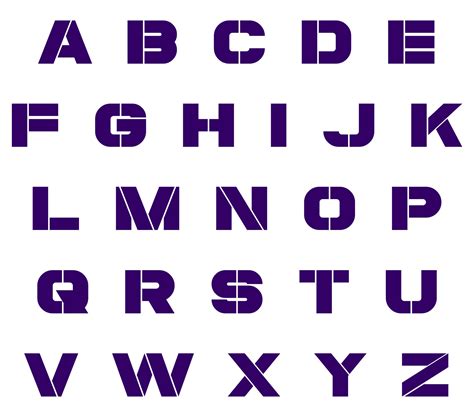 alphabet stencils printable printableecom   images