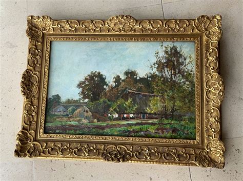 hendrik van bloem boerderij met wapperend wasgoed verkocht kunstveilingbe