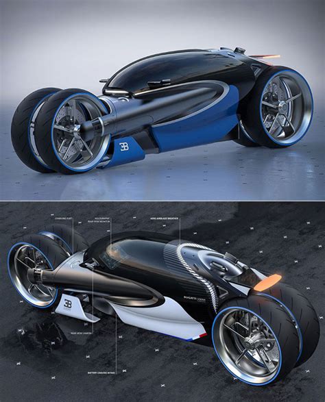 bugatti type  motorcycle   electric   holographic rear