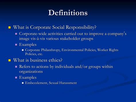 Ppt Corporate Social Responsibility And Business Ethics