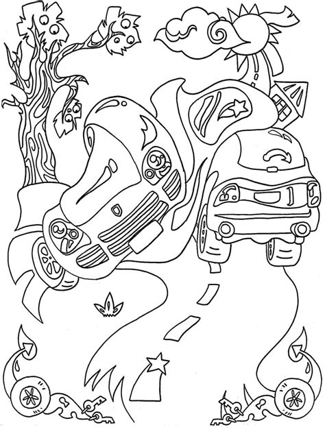 car crash  coloring book page   grown ups colorin flickr