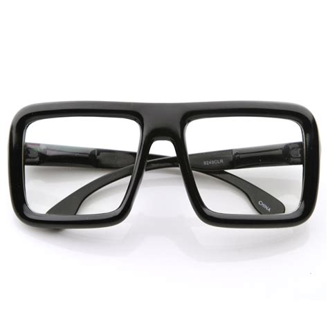 large retro nerd bold thick square frame clear lens