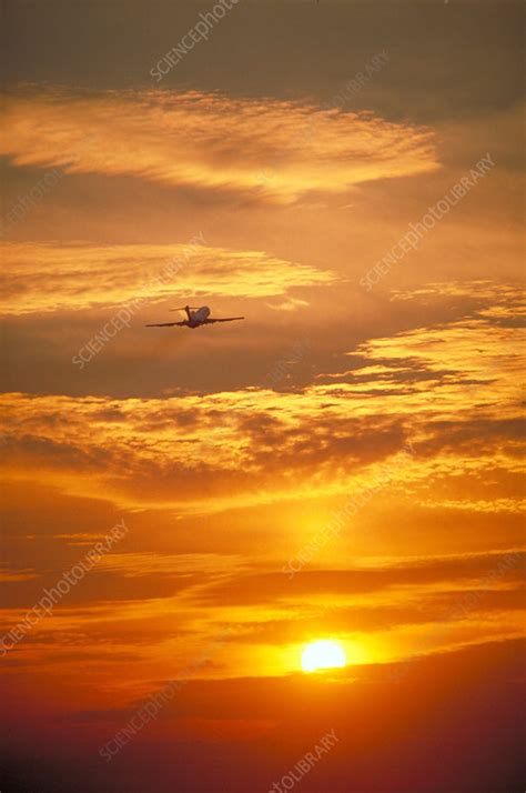 flying  sunset stock image  science photo library