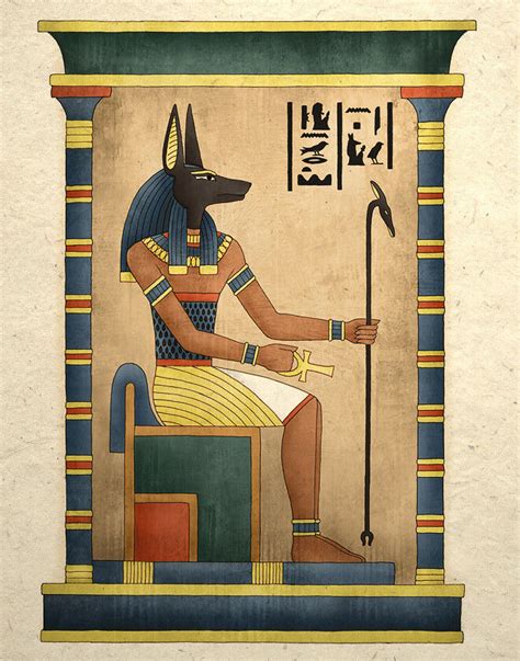 Egyptian Art Print Ancient God Anubis Wall Decor Ebay