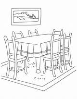 Room Dining Coloring Pages Clipart Living Clip Furniture Clker Coloringtop Large sketch template