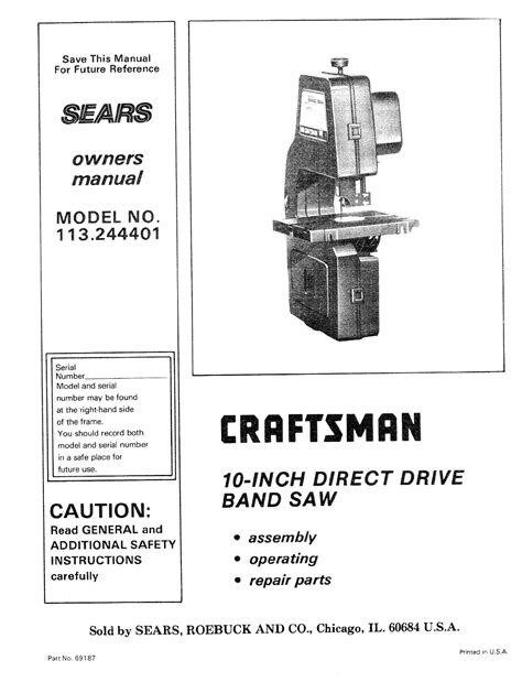 sears craftsman band  parts list  reviewmotorsco