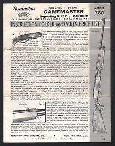 remington model  repeating rifle instruction folder  parts price list ebay