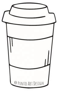 coffee cup template  printable punto art design
