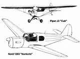 Grenier Aviation Nord Cub J3 1203 Piper sketch template