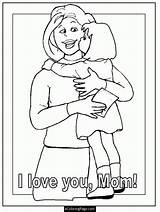 Coloring Pages Mom Colouring Mother Hug Printable Daughter Birthday Clipart Happy Coloringpages Template Clip Library Books sketch template