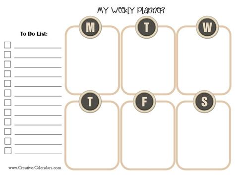 weekly planner weekly planner  printable planner