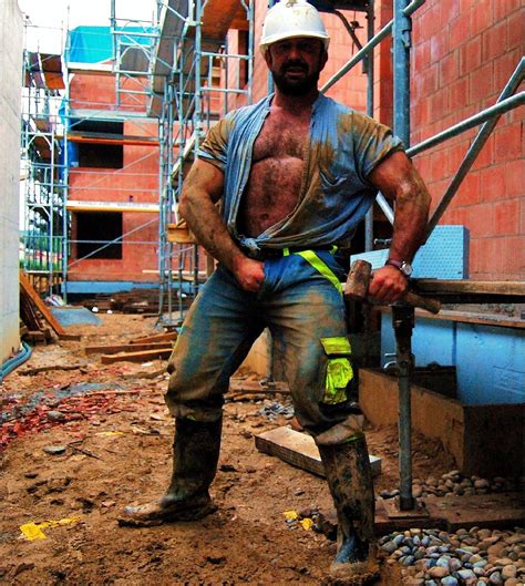 Gorgeous Hairy Virile Construction Worker In Hard Hat